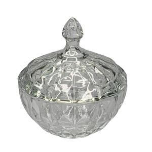 Comsaf Large Clear Glass Candy Dish with Lid